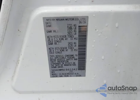 2016 Nissan Pathfinder S from USA, damaged, VIN 5N1AR2MM9GC665342